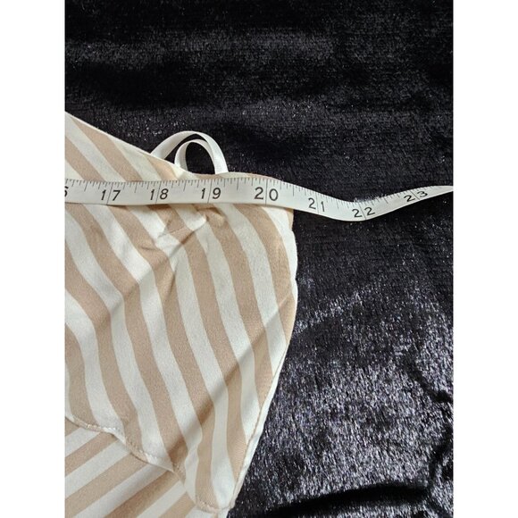 New York and Company Khaki Striped Halter Top Backless Maxi Dress - SZ 2XL - Picture 8 of 8